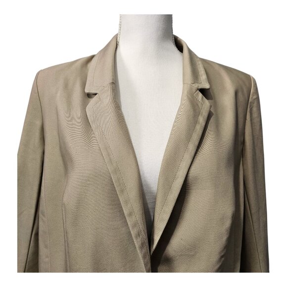 Lane Bryant Modernist Single Breast Cotton Blend Tan Jacket Blazer - Picture 4 of 9
